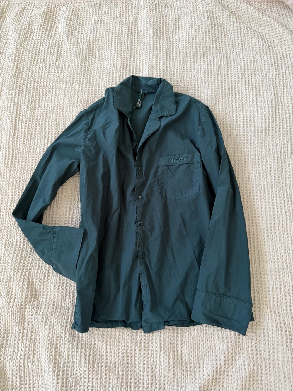 SKIMS women  Teal Lightweight Button-Front Shirt Jacket